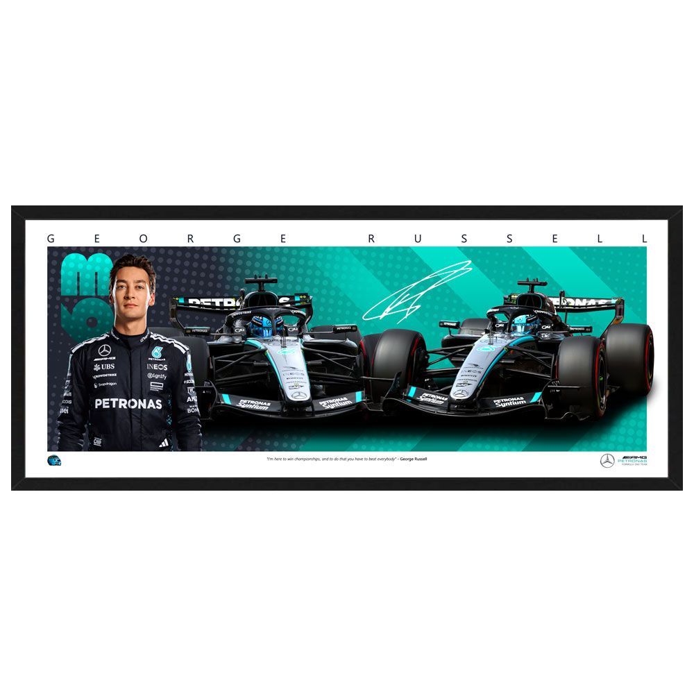 Formula 1 – George Russell Mercedes Mini Wings Framed Print Formula 1 – George Russell Mercedes Mini Wings Framed Print