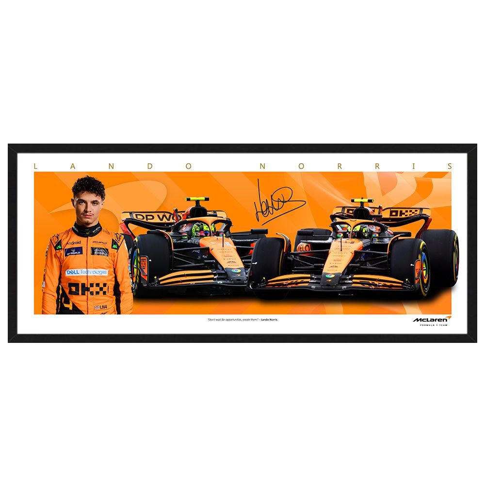 Formula 1 – Lando Norris Mclaren Mini Wings Framed Print Formula 1 – Lando Norris Mclaren Mini Wings Framed Print