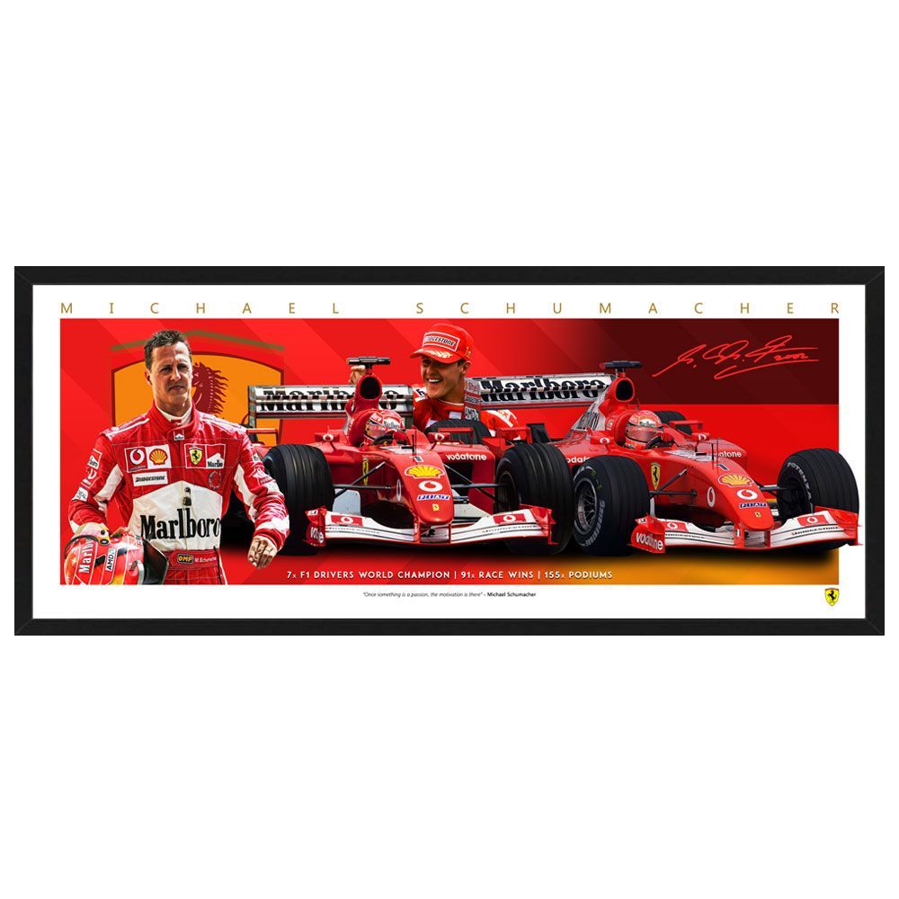 Formula 1 – Michael Schumacher Ferrari Mini Wings Framed Print Formula 1 – Michael Schumacher Ferrari Mini Wings Framed Print