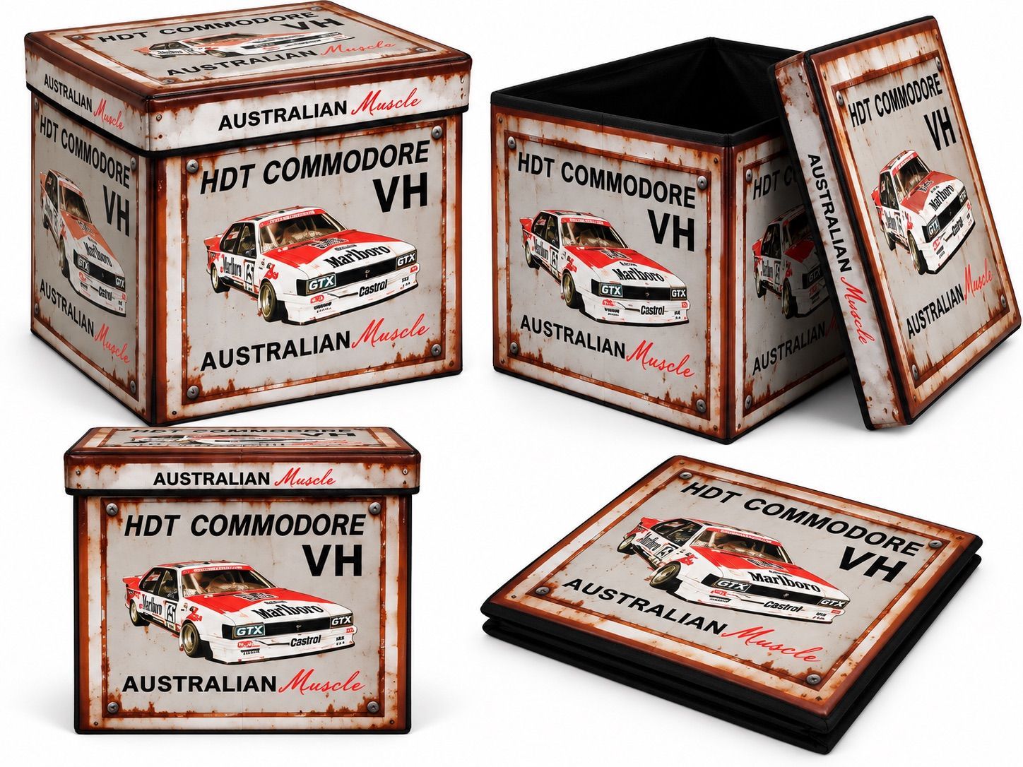 Holden VH Commodore Australian Muscle foldable storage cube with classic racing car design