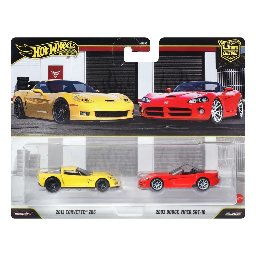 Hot Wheels Premium 2-Pack 2012 Corvette Z06 / 2003 Dodge Viper SRT-10 Hot Wheels Premium 2-Pack 2012 Corvette Z06 / 2003 Dodge Viper SRT-10