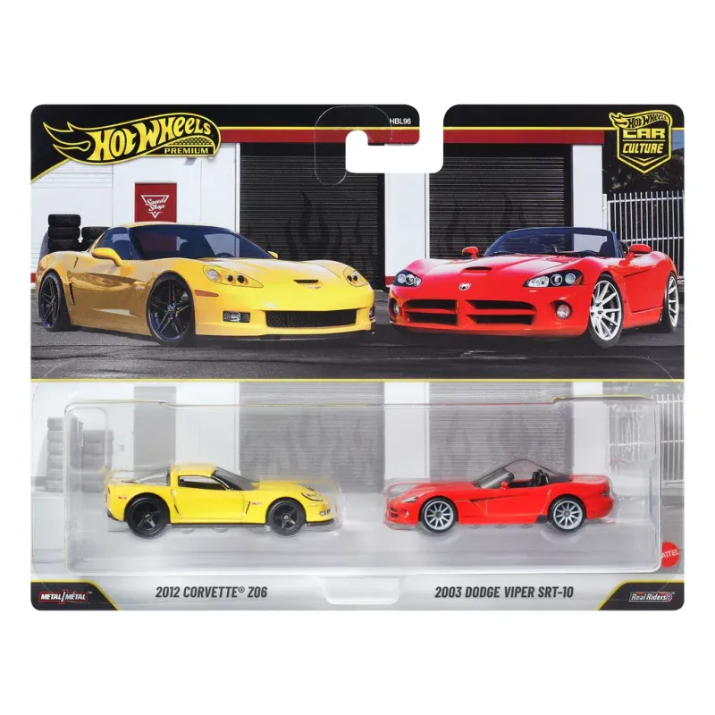 Hot Wheels Premium 2-Pack 2012 Corvette Z06 / 2003 Dodge Viper SRT-10