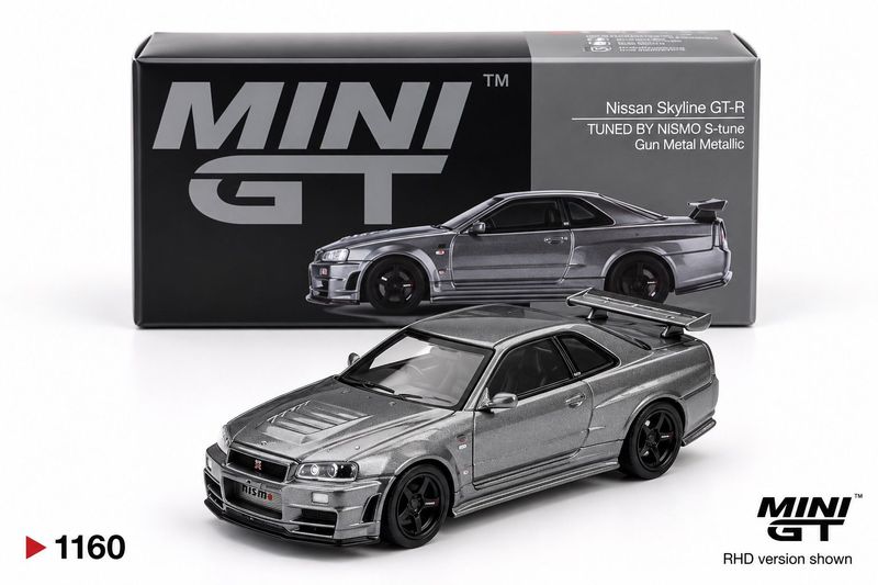 Mini GT Nissan Skyline GT-R Dark Metal Gray (NISMO BNR34 CRS Version)