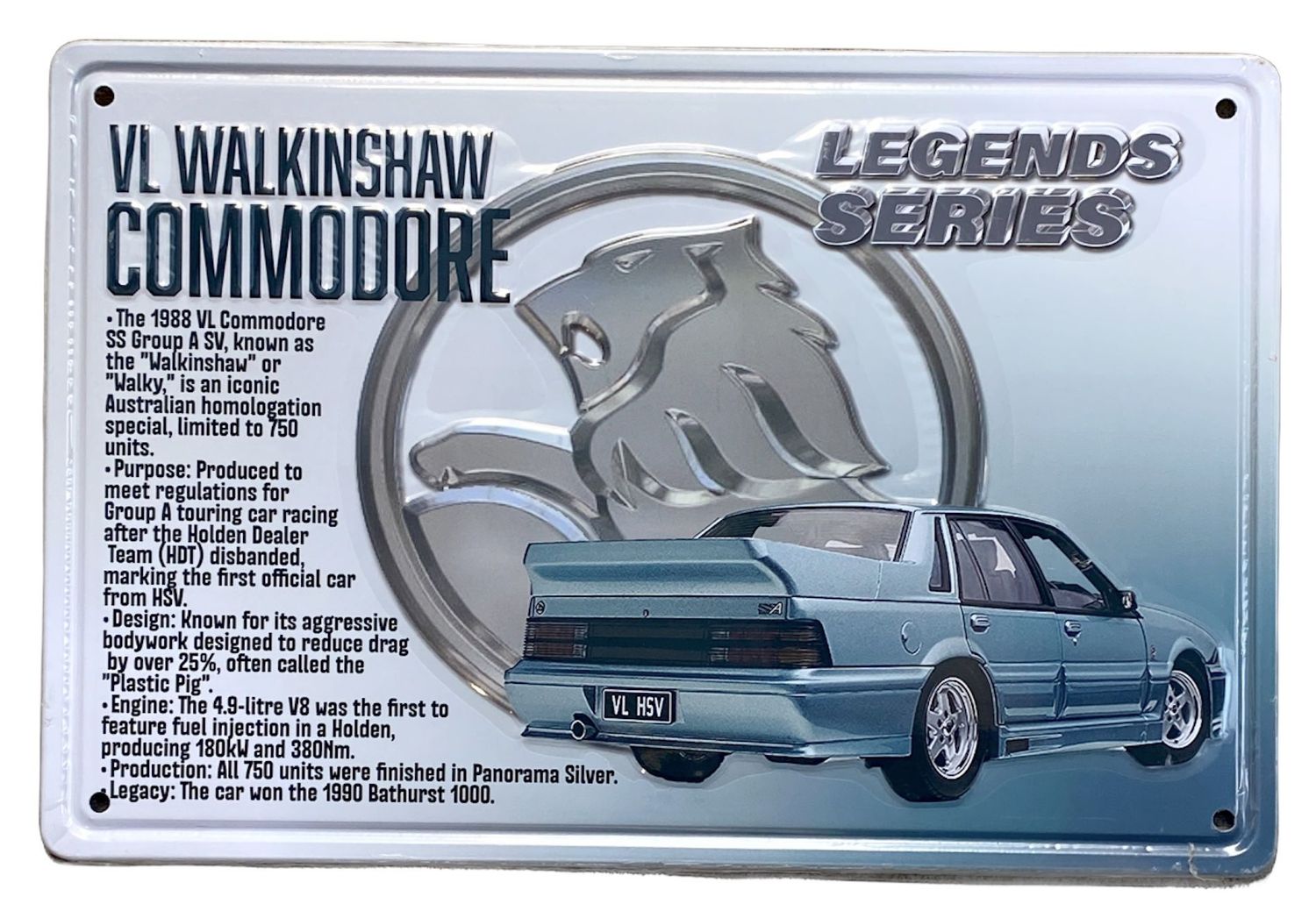 VL Walkinshaw Commodore Legends Series 30cm x 20cm Tin Sign B VL Walkinshaw Commodore Legends Series 30cm x 20cm Tin Sign B