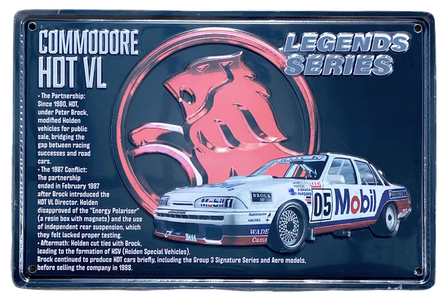 Commodore HDT VL Legends Series 30cm x 20cm Tin Sign Commodore HDT VL Legends Series 30cm x 20cm Tin Sign