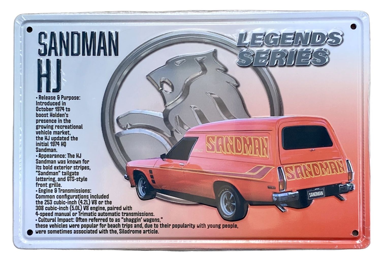 Sandman HJ Legends Series 30cm x 20cm Tin Sign Sandman HJ Legends Series 30cm x 20cm Tin Sign
