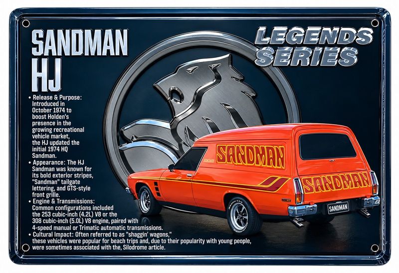 Sandman HJ Legends Series 30cm x 20cm Tin Sign Black