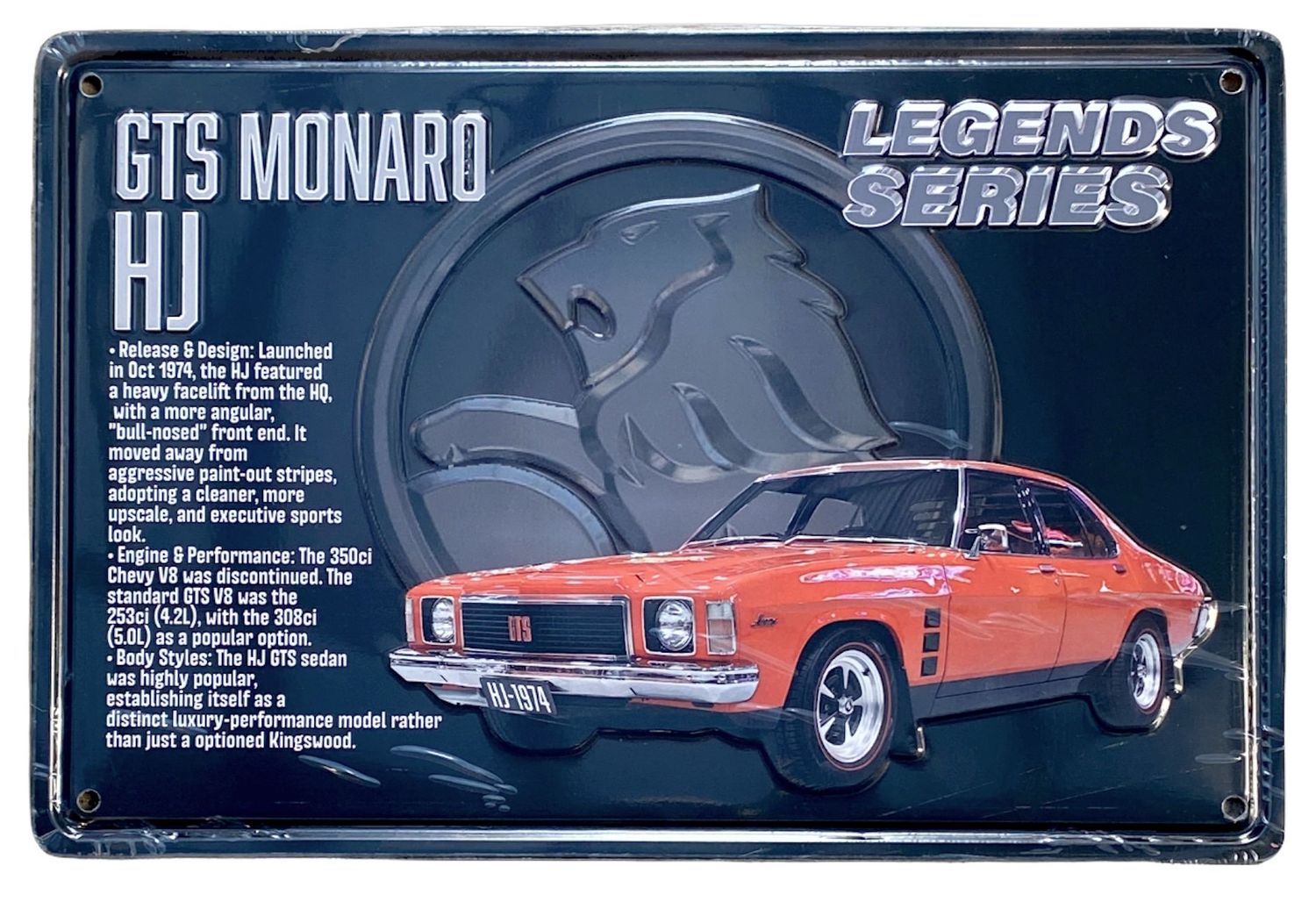 GTS Monaro HJ Legends Series 30cm x 20cm Tin Sign B