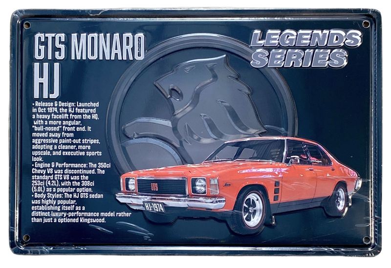 GTS Monaro HJ Legends Series 30cm x 20cm Tin Sign B