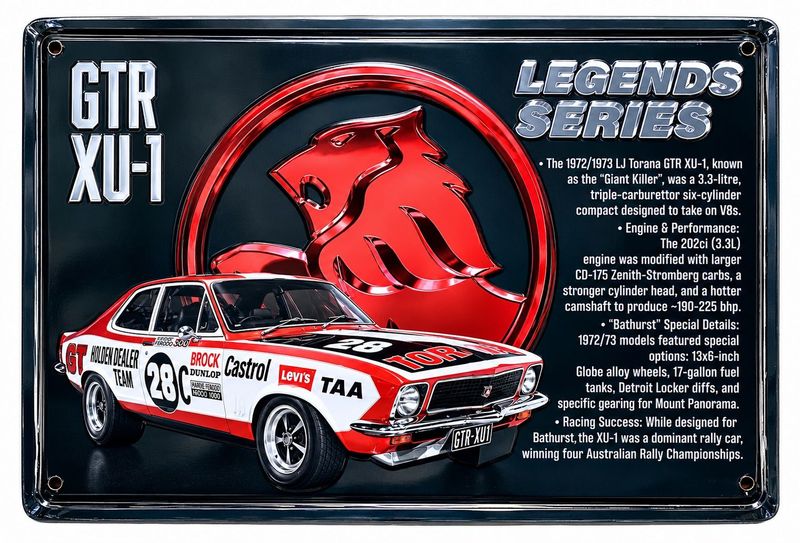 GTR XU-1 Legends Series 30cm x 20cm Tin Sign Black
