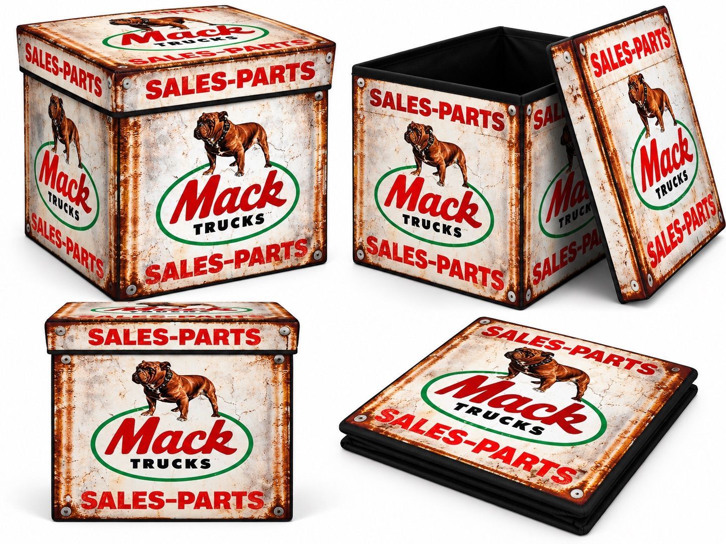 Mack Trucks Sales & Parts Foldable Storage Cube Ottoman