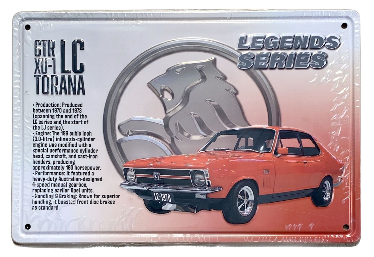 GTR XU-1 LC Torana Legends Series 30cm x 20cm Tin Sign GTR XU-1 LC Torana Legends Series 30cm x 20cm Tin Sign
