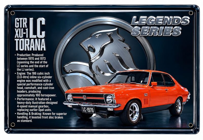 GTR XU-1 LC Torana Legends Series 30cm x 20cm Tin Sign Black