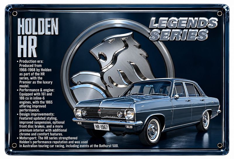 Holden HR Legends Series 30cm x 20cm Tin Sign Black