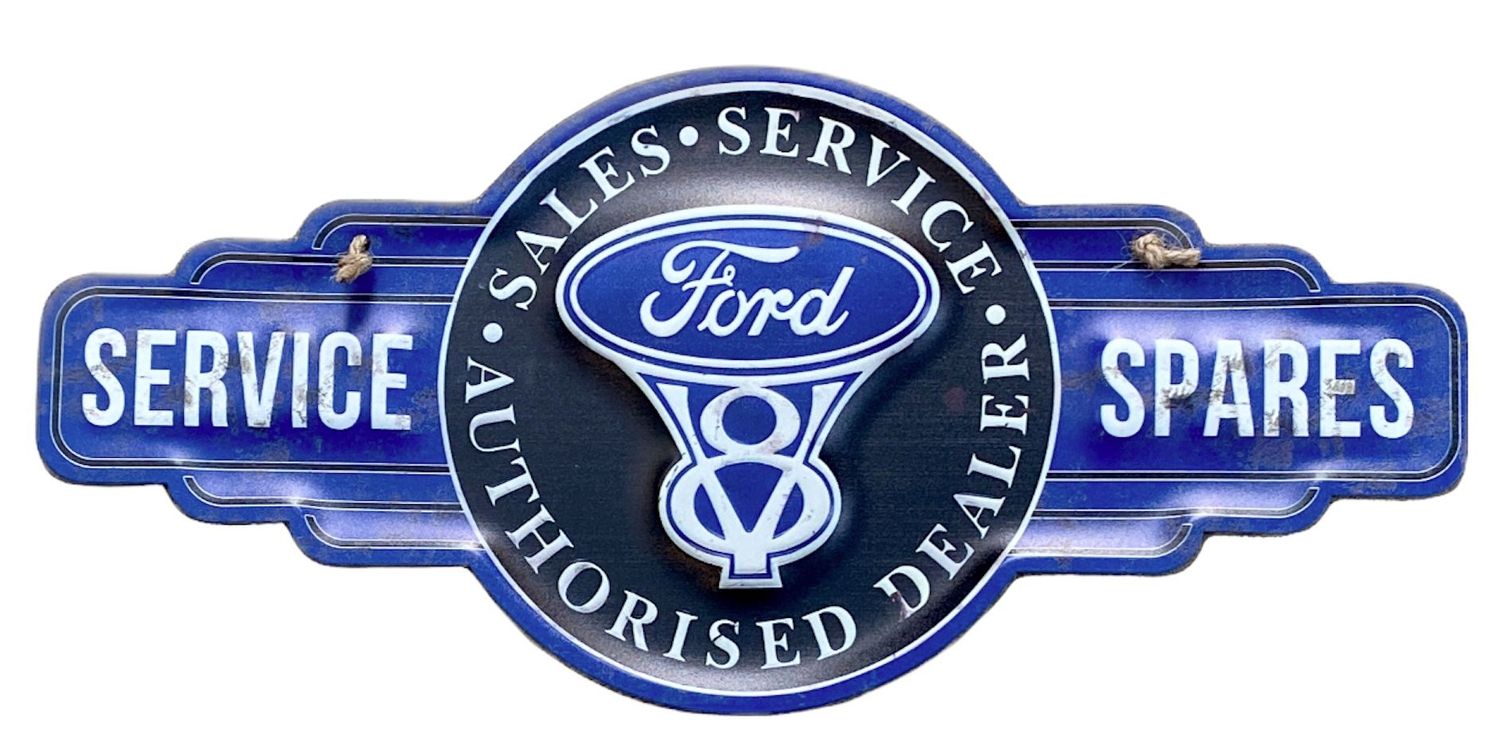 Ford Service Spares Authorised Dealer Hanging Tin Sign