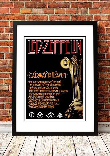Led Zeppelin 'Stairway To Heaven' Framed Promo Poster 1972