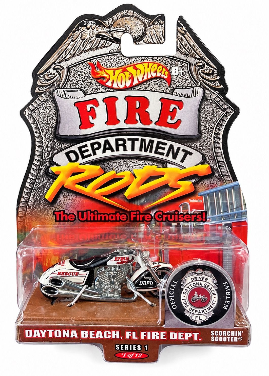 Hot Wheels Fire Department Rods Scorchin' Scooter – Daytona Beach FL Fire Dept. Series 1 Hot Wheels Fire Department Rods Scorchin' Scooter – Daytona Beach FL Fire Dept. Series 1