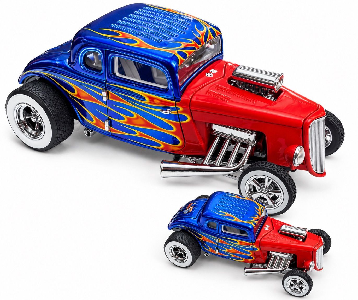 Hot Wheels 2004 Limited Edition '34 Ford Coupe 2-Car Collector Set – Blue & Black Flames
