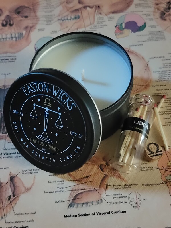 Cactus Flower ♎ Libra Zodiac Birthday soy candle