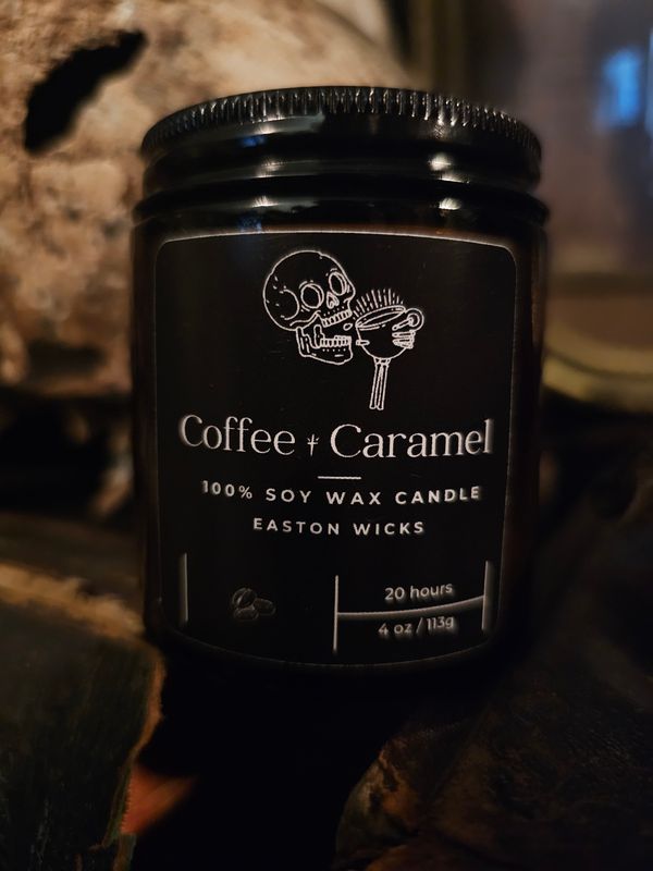 "Coffee n Caramel" Amber Jar Soy Wax Candles