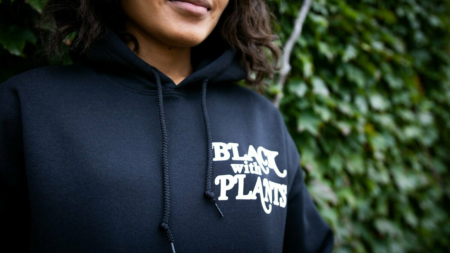 Black With Plants — Hoodie, Sizes: S