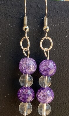 Purple and clear beads
