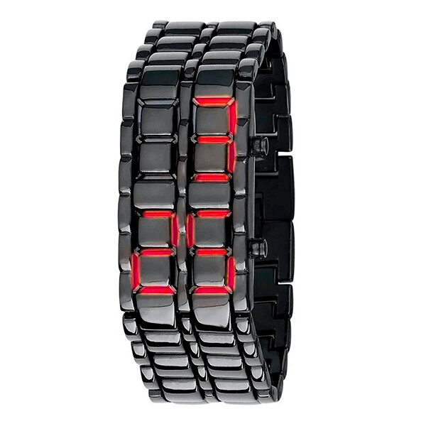 RELOJ SAMURAI- RED LED Digital  /CORREA METÁLICA - GRIS