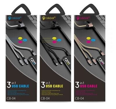 Cable Trenzado 3 en 1 – Celebrat