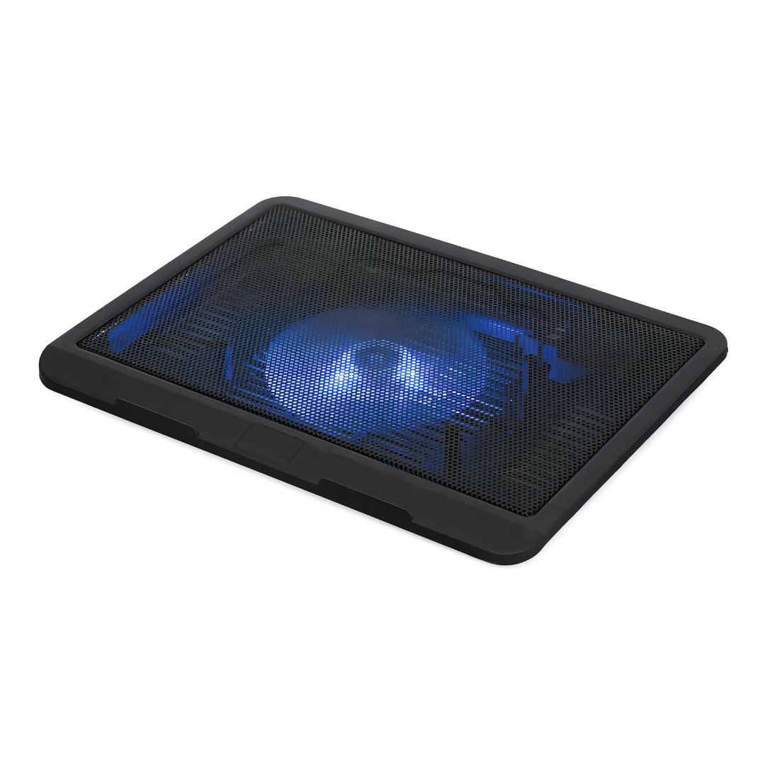 Base Cooler Pad GTC Para Notebook Metal Negro Con Luz Azul