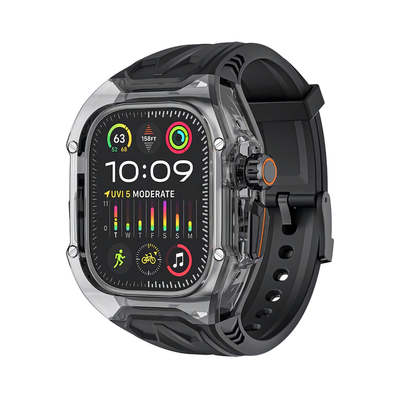 Rugged Straps Crystal Luxury Black Cover para Apple Watch