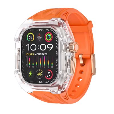 Rugged Straps Crystal Luxury Orange Cover para Apple Watch