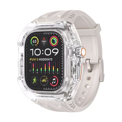 Rugged Straps Crystal Luxury White Cover para Apple Watch