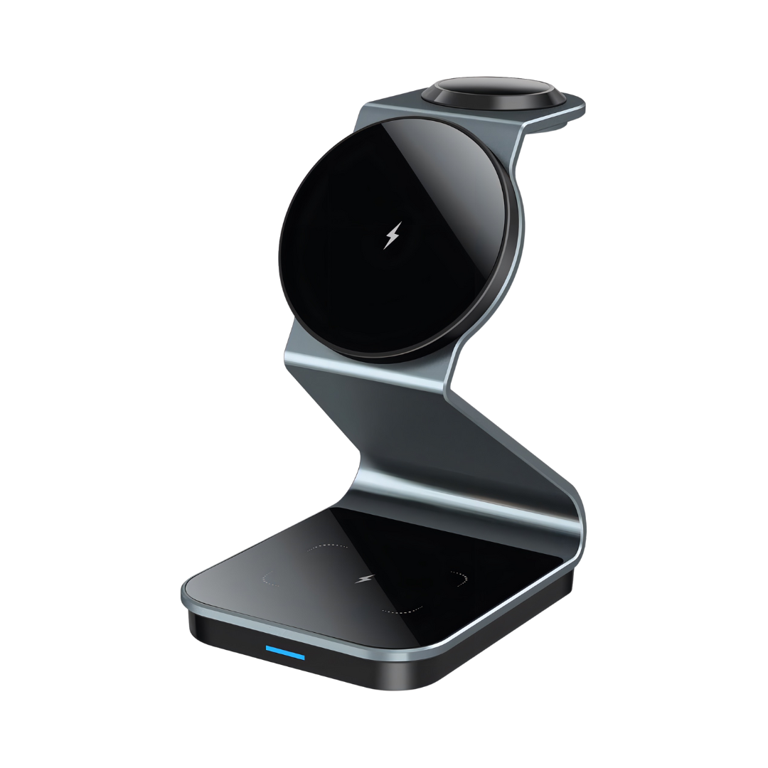 Magnetic 3 in1 Charging Hub - Blue Gray