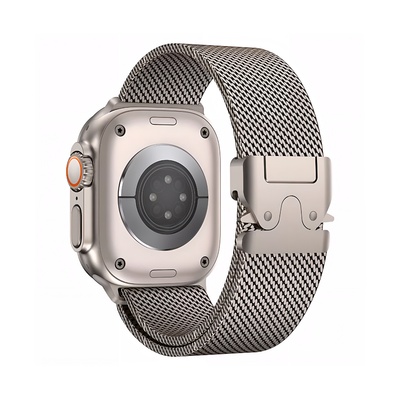 Brazalete Milanese Mesh – Natural Titanium (Apple Watch)