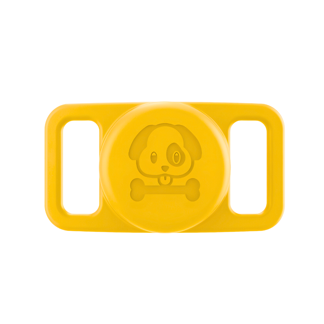 Soporte Para Collar de Mascota Compatible con Airtag - Yellow