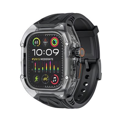 Rugged Straps Crystal Luxury Black Cover para Apple Watch