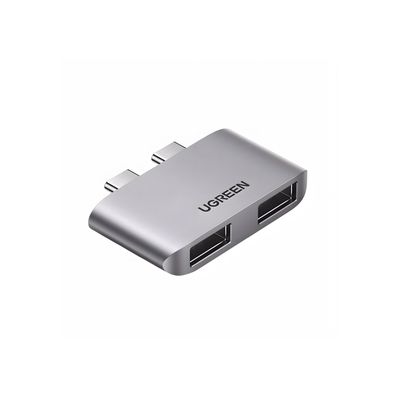 Adaptador USB-C a 2 Puertos USB-A 3.1 – UGREEN (Gris)