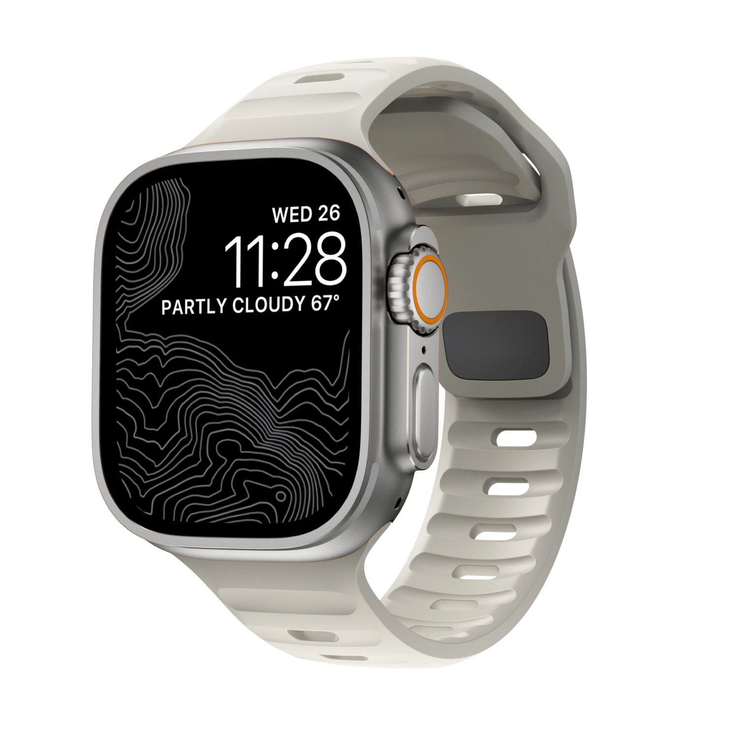 Correa Monark Sport – Blanco Estelar para Apple Watch