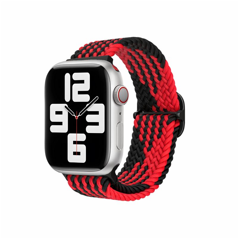 Correa Braided Loop – Crimson Obsidian (Apple Watch)