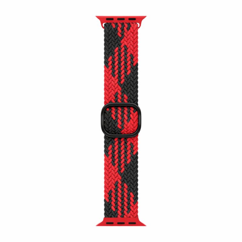 Correa Braided Loop – Crimson Obsidian (Apple Watch)