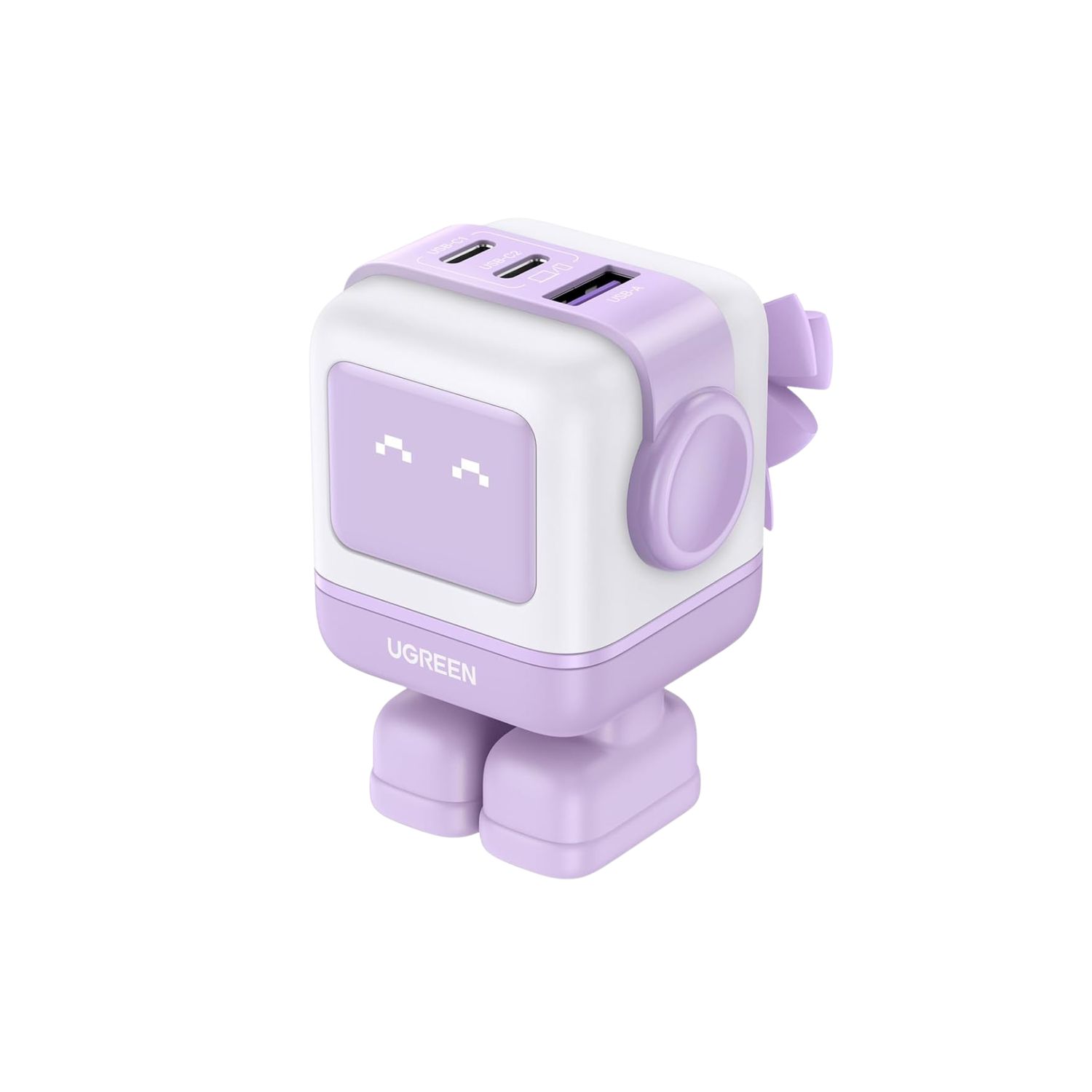 Cargador Nexode Robot LED 65W 3 Puertos USB-C – UGREEN (Morado)