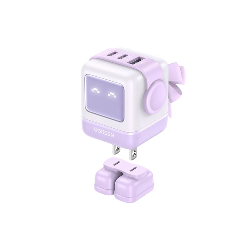 Cargador Nexode Robot LED 65W 3 Puertos USB-C – UGREEN (Morado)