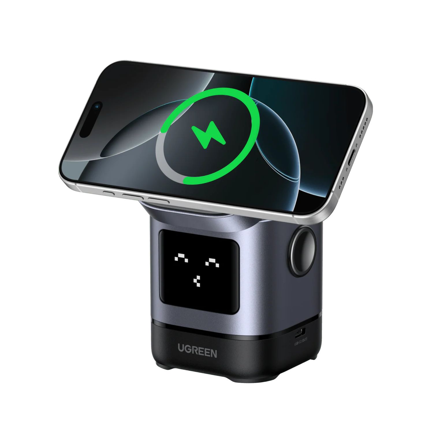 Estación de Carga Inalámbrica Magnética 2 en 1 Qi2 15W – UGREEN Uno Estación de Carga Inalámbrica Magnética 2 en 1 Qi2 15W – UGREEN Uno