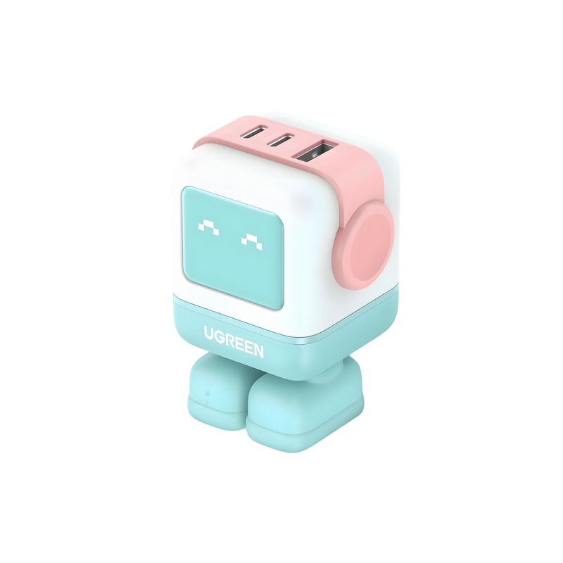 Cargador Nexode Robot LED 65W 3 Puertos USB-C – UGREEN (Cian)