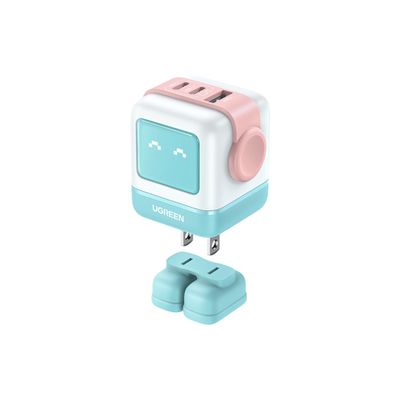 Cargador Nexode Robot LED 65W 3 Puertos USB-C – UGREEN (Cian)