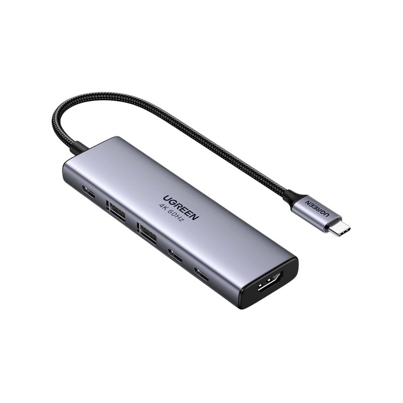 Hub USB-C 6 en 1 HDMI 4K + 3 USB-A + SD + TF – UGREEN