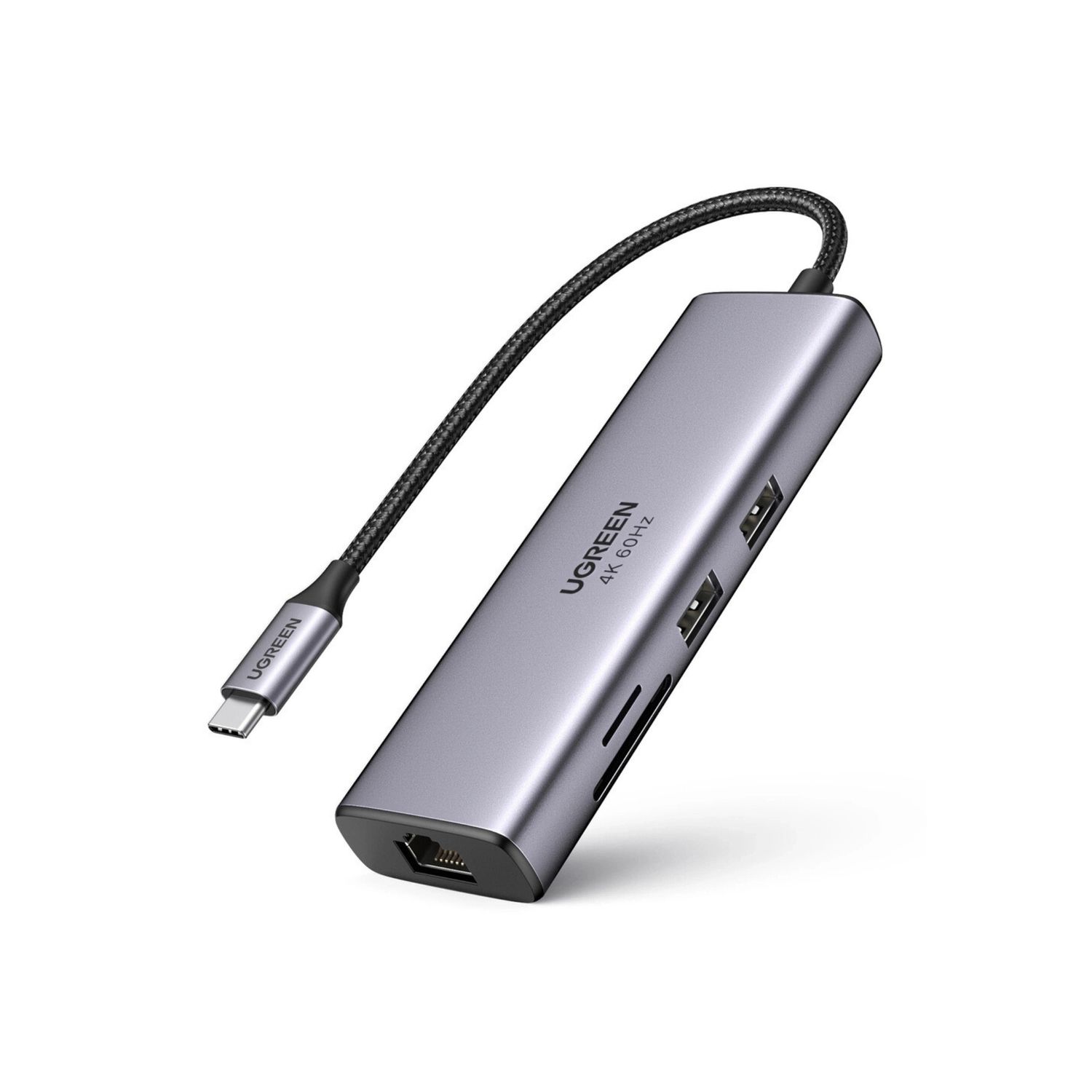 Hub USB-C 7 en 1 HDMI 4K + RJ45 + USB-C PD 100W + 2 USB-A + SD/TF – UGREEN