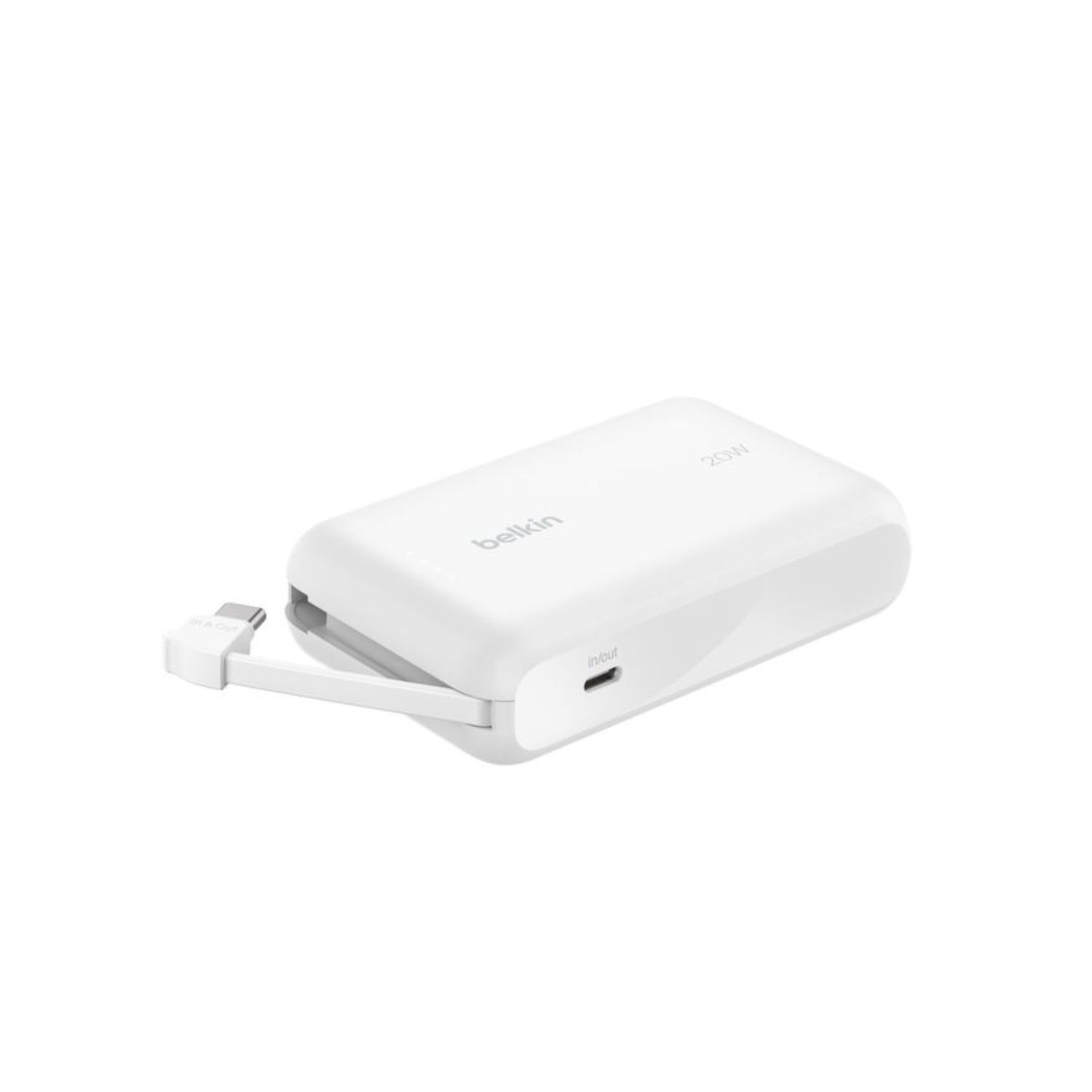 Power Bank Belkin BoostCharge 10K – 20W USB-C Integrado (White)