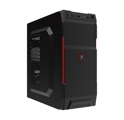 ​Case Torre Media ATX con Fuente 600W + USB 3.0 – Xtech XTQ-214 (Negro/Rojo)