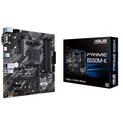 ​Motherboard Micro ATX AMD AM4 DDR4 PCIe 4.0 Dual M.2 – ASUS Prime B550M-K (Negro)